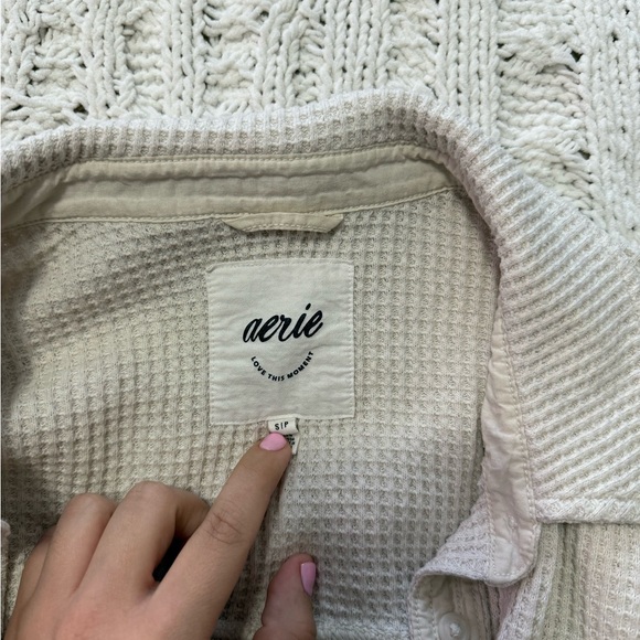 AERIE CREAM WAFFLE LUMBERJANE - Picture 5 of 5